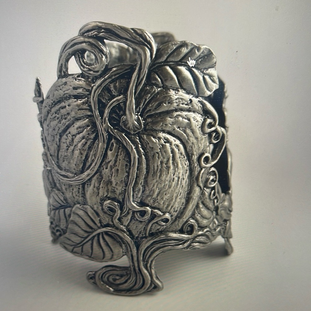 Salt City Pewter color Large Candle Holder Pumpkin Fall